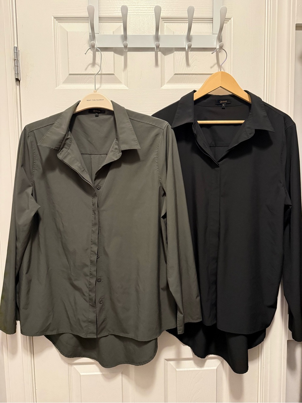 OLIVE GREEN/GREY | Quince Women’s Performance Button-Down